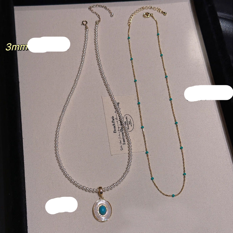 Wholesale Turquoise Pearl Clavicle Necklace